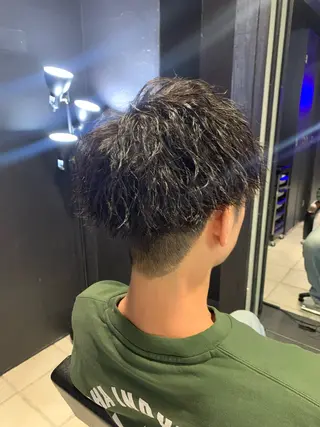 ミディアム メンズパーマ/難波/ 心斎橋　室園亮佑のヘアスタイル