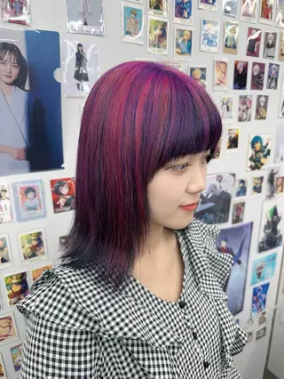 ミディアム カラー あらげ 🌈推しカラー🌈ᵕのヘアスタイル