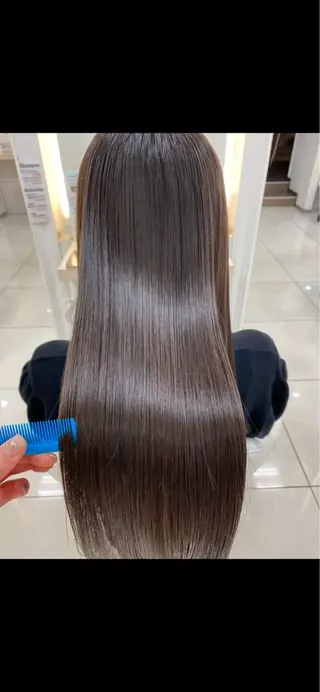 中村/韓国風レイヤー 縮毛矯正、ハイライトのヘアスタイル