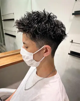 ショート パーマ メンズ アイブロウ 京都駅メンズカット/ パーマ/Keigoのヘアスタイル