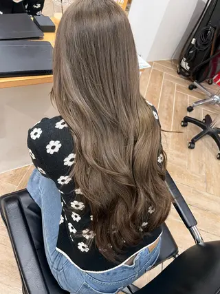 ロング カラー パーマ/縮毛矯正 /韓国風/佐藤里咲のヘアスタイル