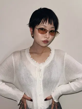 ショート スパイラルパーマ/デ ザインカット/アミのヘアスタイル