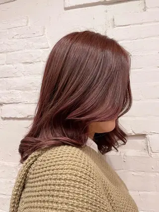 ミディアム カラー 【ピンク/韓国ヘア/ ヘアセット】亜海のヘアスタイル