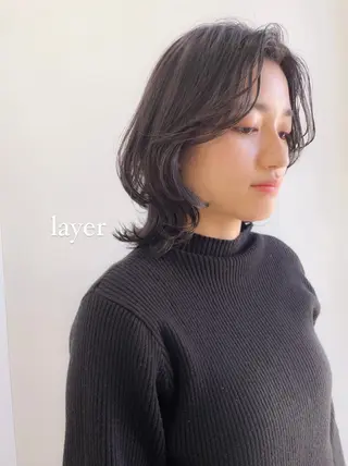 ミディアム カラー パーマ 💖美髪矯正💖 辻未侑のヘアスタイル