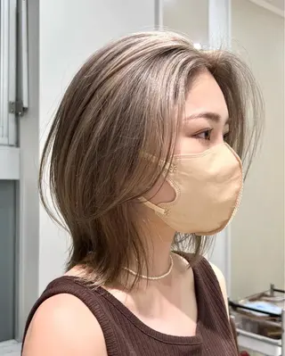 ミディアム カラー ヘアアレンジ ✨まとまるボブ/ 切りっぱなし/ユキナのヘアスタイル