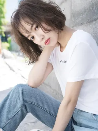 ショート カラー パーマ ヘアアレンジ 年間1500人担当 代表 南一路のヘアスタイル