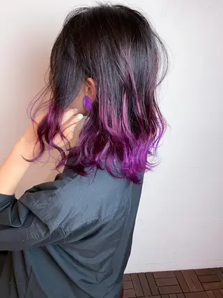 ミディアム カラー 髪質改善、エクステ 山口卓哉のヘアスタイル