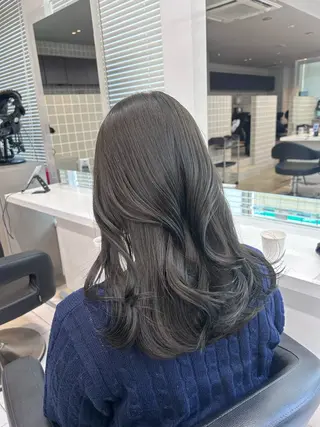 ロング カラー パーマ ヘアアレンジ メンズ キッズ ブリーチなしカラー/ ブラウン/レイヤーのヘアスタイル