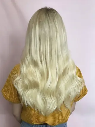 ロング カラー ヘアアレンジ チビ編み込みエクステ シールEXどぅ〜すのヘアスタイル
