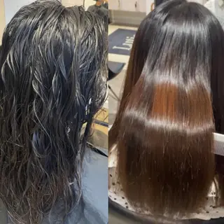 ロング パーマ ヘアアレンジ 新宿⌇韓国風ヘア ⌇透明感カラーのヘアスタイル