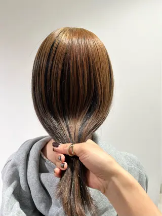 ミディアム カラー スキバサミを使わない カット🌼唯🌼のヘアスタイル