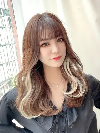 ロング カラー 顔周り特化/韓国ヘア /レイヤー/吉野幸大のヘアスタイル