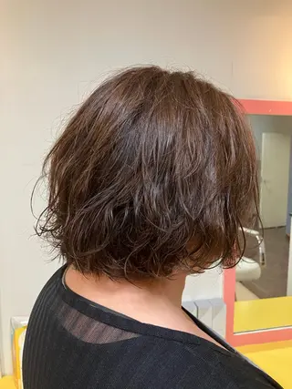 ミディアム カラー パーマ 横田 尚登のヘアスタイル