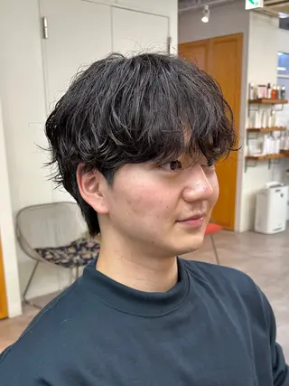 ショート パーマ メンズ JINKIメンズ特化 メンズカットパーマのヘアスタイル