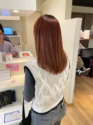 セミロング カラー パーマ 韓国レイヤー🎀/ 顔周り特化🎀/豊田のヘアスタイル