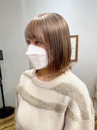 ミディアム カラー SHOTO ハイトー ン/ブロンドカラーのヘアスタイル