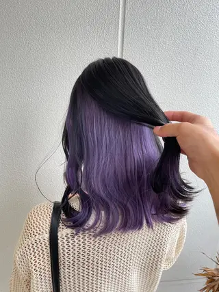 セミロング カラー ヘアアレンジ 艶髪✨寒色カラー✨ 翁長孝輔のヘアスタイル