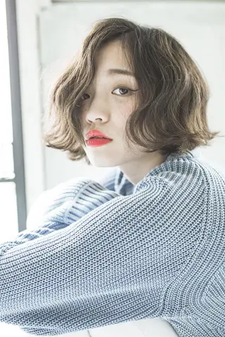 ミディアム カラー パーマ 佐々木 優介のヘアスタイル