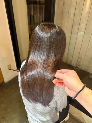 セミロング パーマ 髪質改善&縮毛矯正 カット/soyaのヘアスタイル