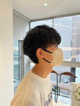 メンズ れんか/ボブ/レイヤ ー/ベージュ/艶髪のヘアスタイル