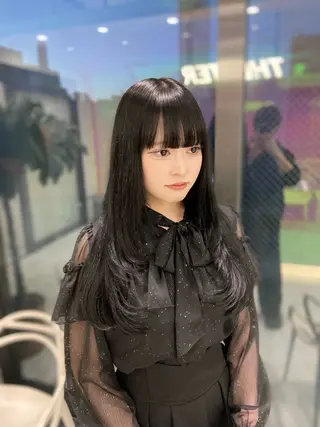 ロング カラー ヘアアレンジ レイヤー×透明感カラ ーHAYATOのヘアスタイル