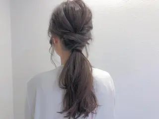 セミロング カラー ヘアアレンジ 北堀江【HUE】 アオキ　コータのヘアスタイル