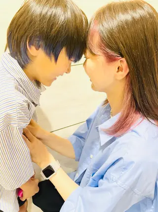 セミロング カラー キッズ noll【今池駅前】 池田碧花のヘアスタイル