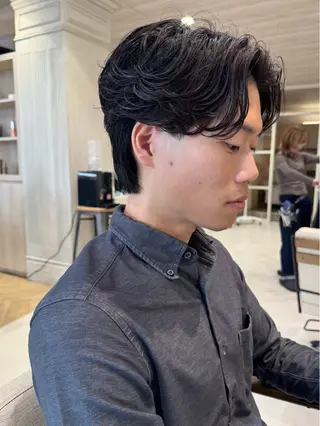 ショート パーマ メンズ フェザー/ニュアンス パーマ/ryutoのヘアスタイル