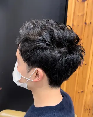 ショート パーマ ヘアアレンジ メンズ 五反田　美容院☆張 明星☆韓国ヘアのヘアスタイル