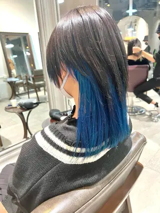 ミディアム カラー ヘアアレンジ ネイル 🌈インナーカラー ‘ショウマ’🌈のヘアスタイル