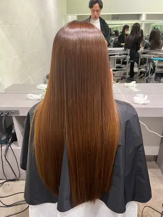セミロング カラー 縮毛矯正 特化生田のヘアスタイル