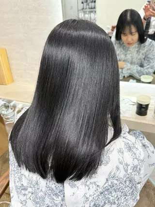 ミディアム カラー 縮毛矯正/ /関内/あべももこのヘアスタイル