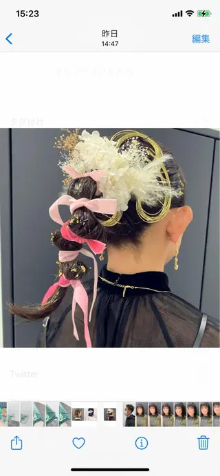 セミロング ヘアアレンジ KAWATOKO MISUZUのヘアスタイル