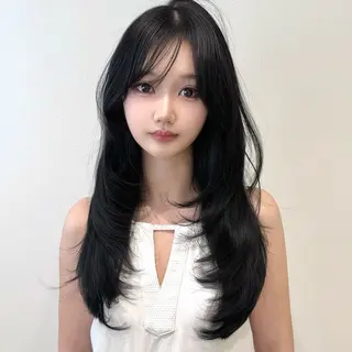 ロング 韓国𝐻𝑎𝑖𝑟 🇰🇷🖤ハラのヘアスタイル