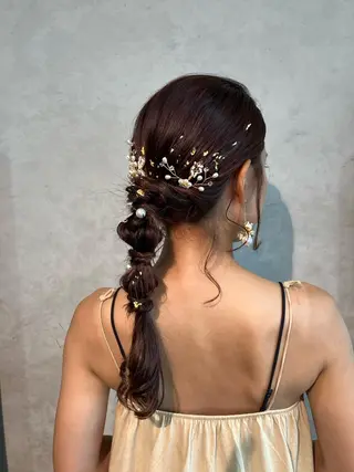 セミロング ヘアアレンジ Hair&Make Nahoのマツエク・マツパデザイン