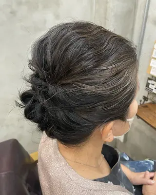 ミディアム ヘアアレンジ 【ピンク/韓国ヘア/ ヘアセット】亜海のヘアスタイル