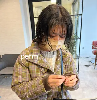 ミディアム パーマ ELENA所属・ナチュラルなショート 北本空河のヘアスタイル