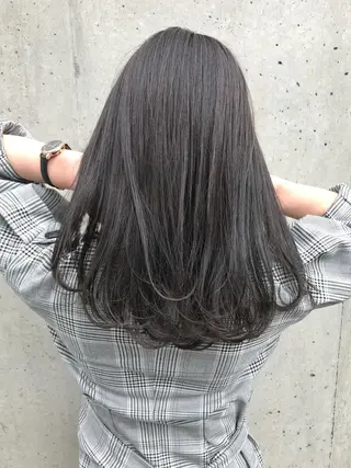 セミロング カラー 韓国レイヤーカット 🧸ベージュカラーのヘアスタイル