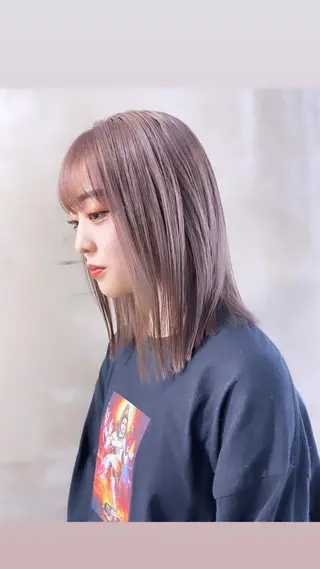 ミディアム カラー 渋谷🎨ブリーチ特化 ×エクステ🎨レンのヘアスタイル