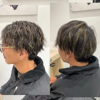 パーマ メンズ ダウンパーマ特化💎 ボブ・レイヤーりなのヘアスタイル