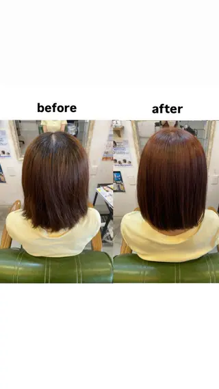 ミディアム カラー 伊橋 沙里のヘアスタイル