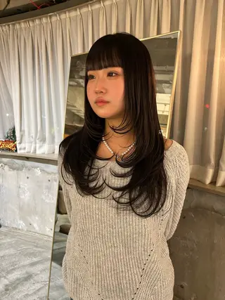 セミロング カラー 海外レイヤー /NAGISAのヘアスタイル