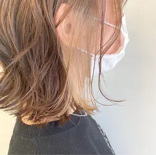 ミディアム カラー 青沼夏未/オリーブ/ 寒色カラーのヘアスタイル