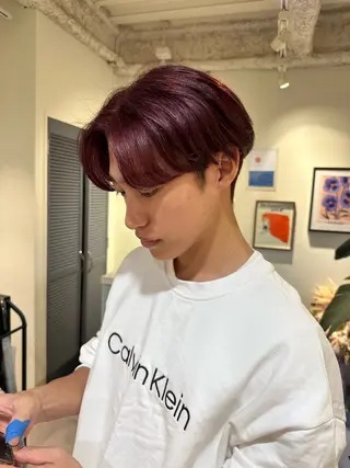 ショート カラー メンズ HANAME 原宿美容室のヘアスタイル