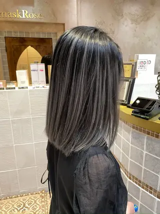 ミディアム カラー ブリーチなし 透明感カラー/艶髪のヘアスタイル