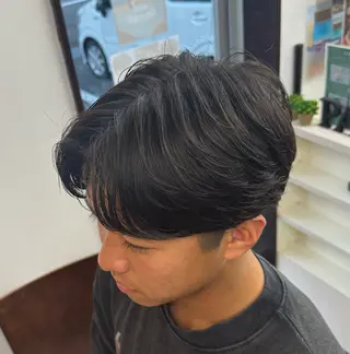 ミディアム メンズ 焼津メンズパーマ特化 大石雄生のヘアスタイル