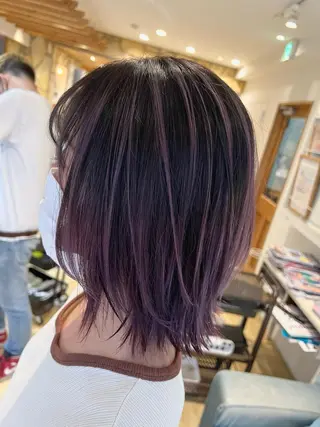 ミディアム カラー 渋谷ハイトーン/ デザインカラー阿部のヘアスタイル