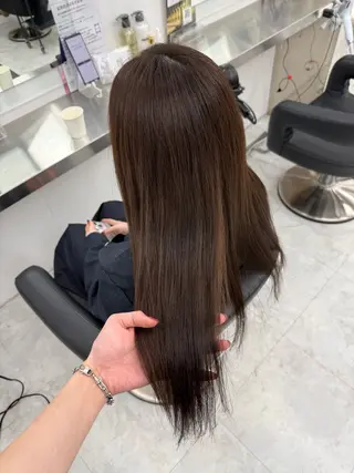 ロング カラー 中韓レイヤー/ ブラウン🤎はやとのヘアスタイル