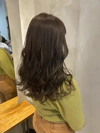 セミロング カラー パーマ ヘアアレンジ 顔周りカット・相談 レイヤーも◎しずくのヘアスタイル