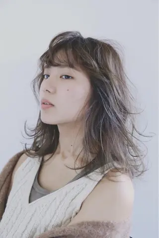 セミロング カラー パーマ ヘアアレンジ エイジングケア/大人 デザイン/FRAMEのヘアスタイル